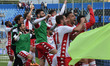 Players of Bari celebrate at the end of the match during the Italian soccer Serie B match...