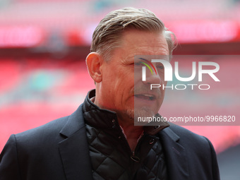 Peter Schmeichel Ex Manchester United player during The FA Cup - Semi-Final soccer match between Brighton and Hove Albion against Manchester...