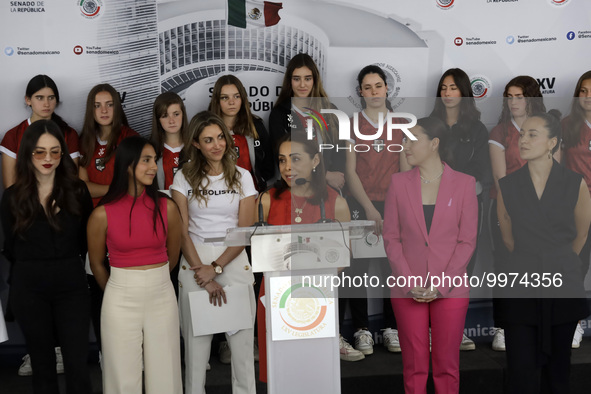 April 25, 2023, Mexico City, Mexico: Senator Josefina Vazquez Mota presented the ''Gender Parity Forum in the World of Sports'', with Paola...