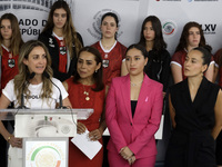 April 25, 2023, Mexico City, Mexico: Paola Kuri, CEO Fut sin Genero with Senator Josefina Vazquez Mota; Katya Echazarreta, astronaut, and Fe...