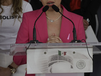 April 25, 2023, Mexico City, Mexico: Astronaut Katya Echazarreta at a press conference, at the conclusion of the ''Gender Parity Forum in th...