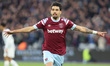 West Ham United's Lucas Paqueta celebrates his goal during English Premier League soccer m...