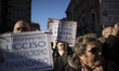 Italy, Rome: Small savers protest outside market regulator headquarter (Consob) in Rome on...